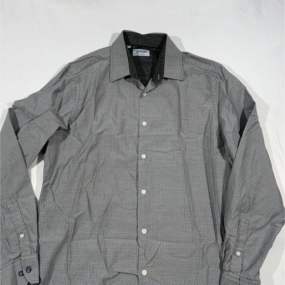 Duchamp Casual Patterned Formal Shirt Mens Tailored Fit Collar Gray Size 16.5 L - Picture 2 of 7